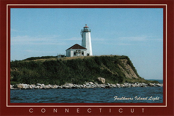 Faulkner's Island Lighthouse - Guilford, Connecticut, Postcard