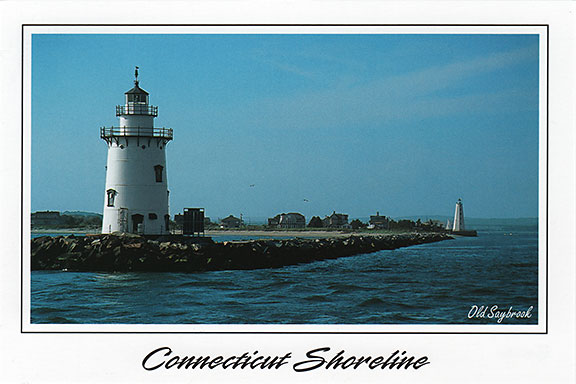 Saybrook Breakwater Lighthouse - Old Saybrook, CT, Postcard