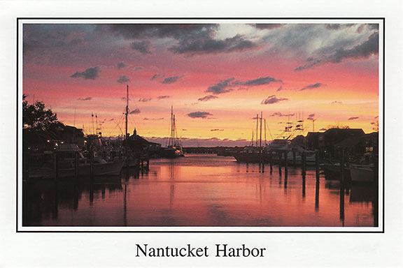Nantucket Island Harbor, MA, Postcard