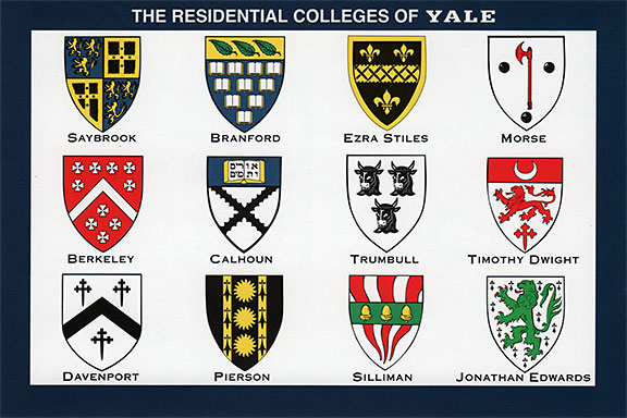 12 Residential Colleges Yale University, Postcard